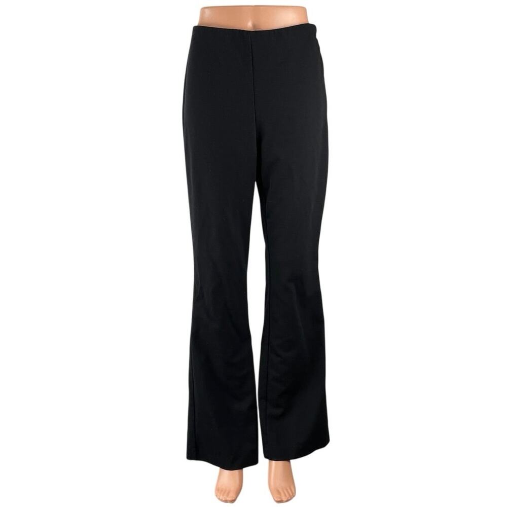 H&M Women's Black High Waisted Palazzo Wide Leg Flare Trousers Dress Pants Sz 6